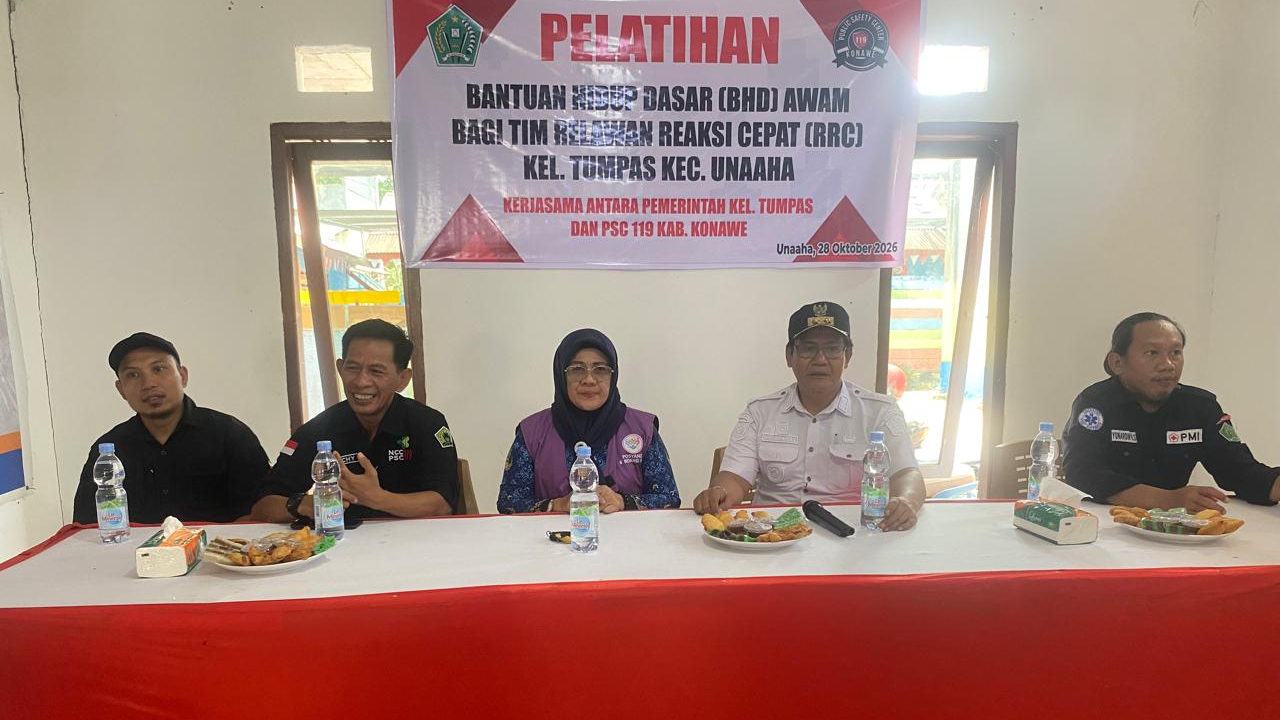Pemkel Tumpas Gandeng PSC 119 Konawe Latih Relawan Reaksi Cepat, Libatkan RT/RW dan Kader