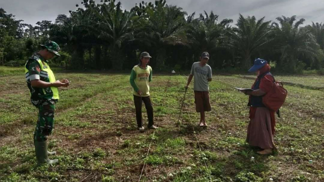 Koramil Wawotobi Dampingi Petani Cek Lahan Belum Terolah
