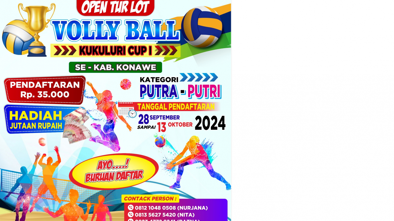 Pendaftaran Turnamen Bola Voli Kukuluri Cup I Dibuka!