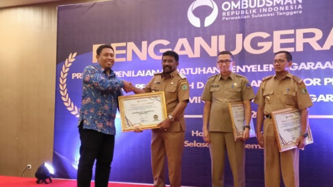 Konawe Raih Penghargaan Pelayanan Publik Kualitas Tertinggi dari Ombudsman RI