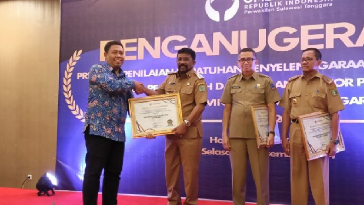 Konawe Raih Penghargaan Pelayanan Publik Kualitas Tertinggi dari Ombudsman RI