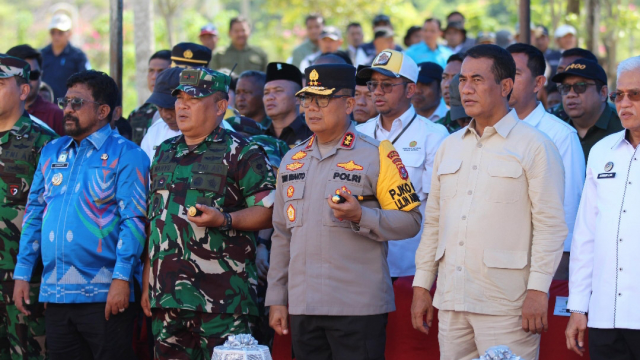 Kapolda Sultra Dampingi Menteri Pertanian Tinjau Bendungan Ameroro di Konawe; Dorong Ketahanan dan Swasembada Pangan Nasional