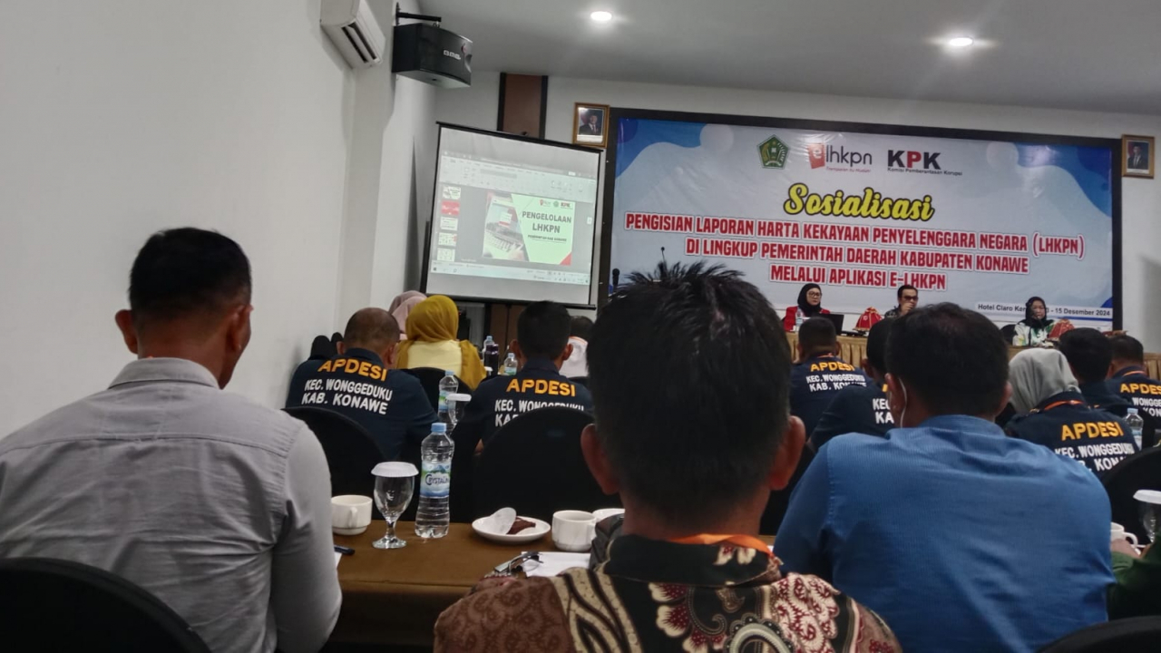 Kepala Desa di Kabupaten Konawe Mengikuti Sosialisasi Pengisian Laporan Harta Kekayaan Penyelenggara Negara