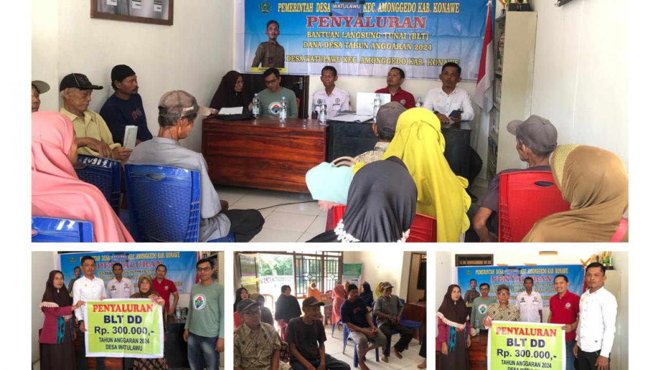 Penyaluran Bantuan Langsung Tunai Dana Desa di Watulawu kepada 22 KPM Tahun Anggaran 2024
