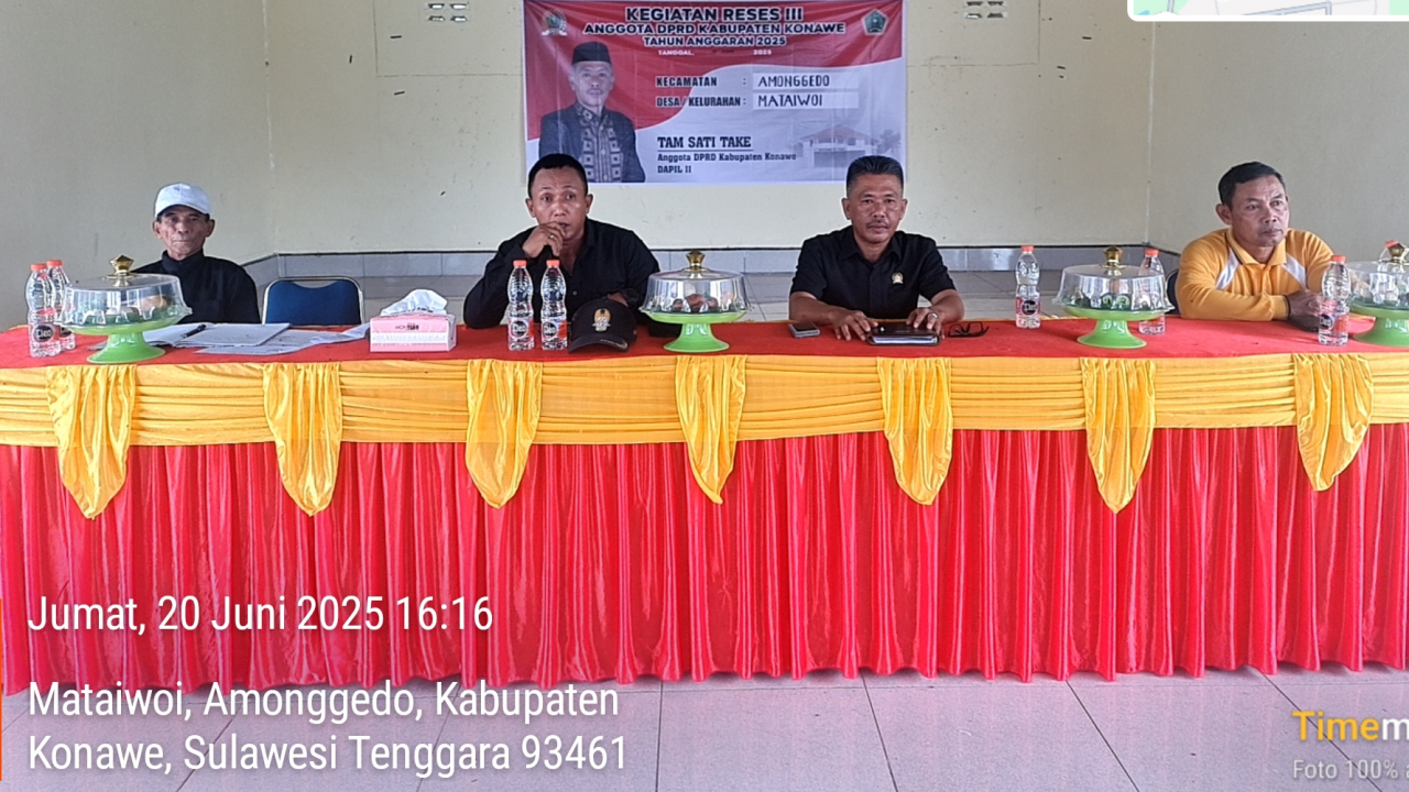 Anggota DPRD Konawe Tam Sati Take Gelar Reses III di Desa Mataiwoi, Serap Aspirasi Warga