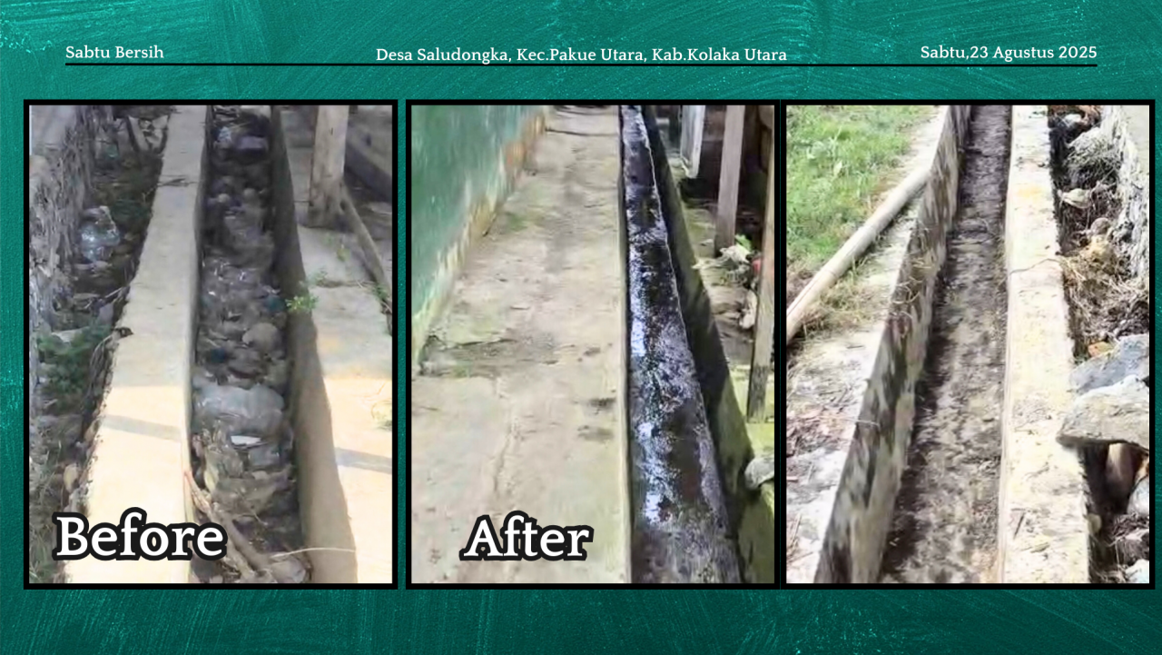 Kerja Bakti Pembersihan Drainase Pasar Saludongka