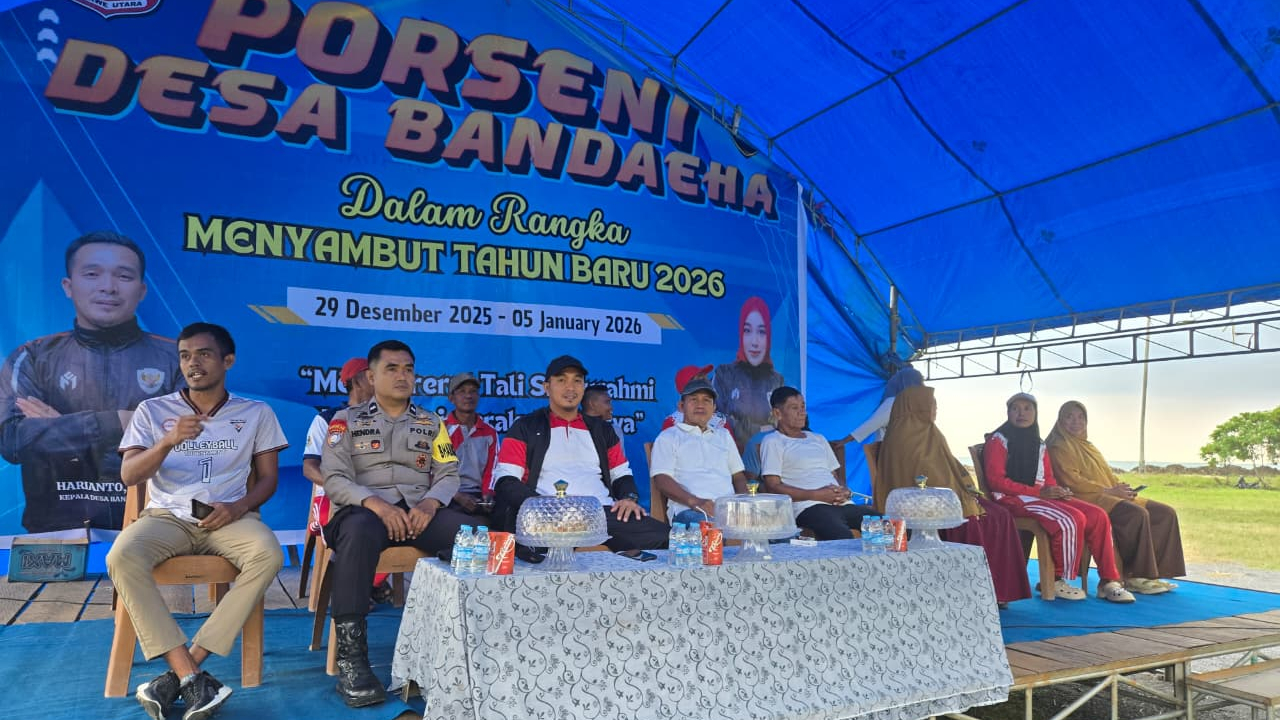 Pembukaan PORSENI Tk. RT Desa Bandaeha, Kec. Molawe dalam menyambut tahun baru 2026