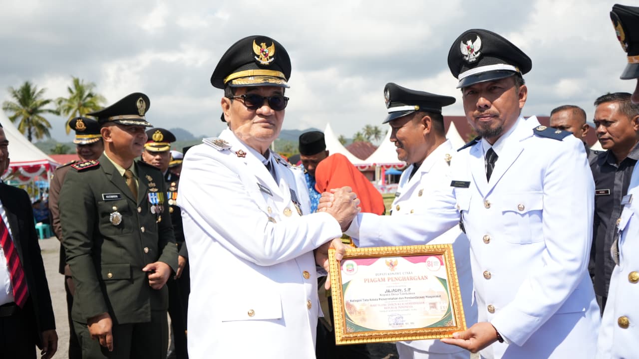 Momen HUT RI ke-81: Desa Tambakua Sabet Penghargaan Tata Kelola Pemerintahan Terbaik di Kecamatan Lasolo