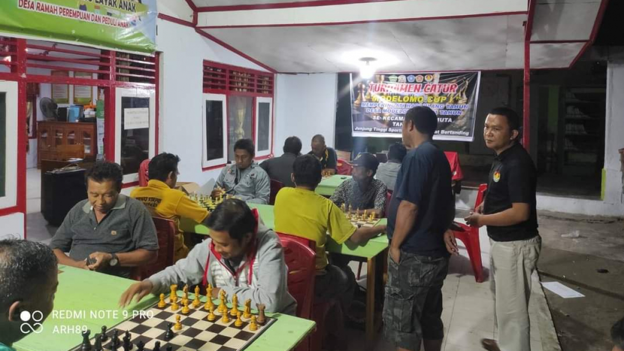 Dalam Rangk Mengisi HUT modelomo yg ke 151 Tahun. Pemerintah Desa menggelar Lomba Catur