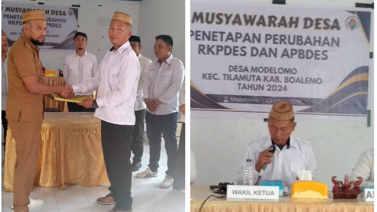Musyawarah Desa Modelomo Tetapkan Perubahan RKPDES dan APBDes Tahun Anggaran 2024