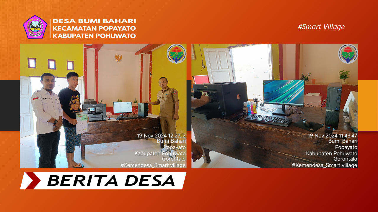 Wujud Program Desa Cerdas: Kemendesa Salurkan Sarpras Desa Cerdas Didesa Bumi Bahari