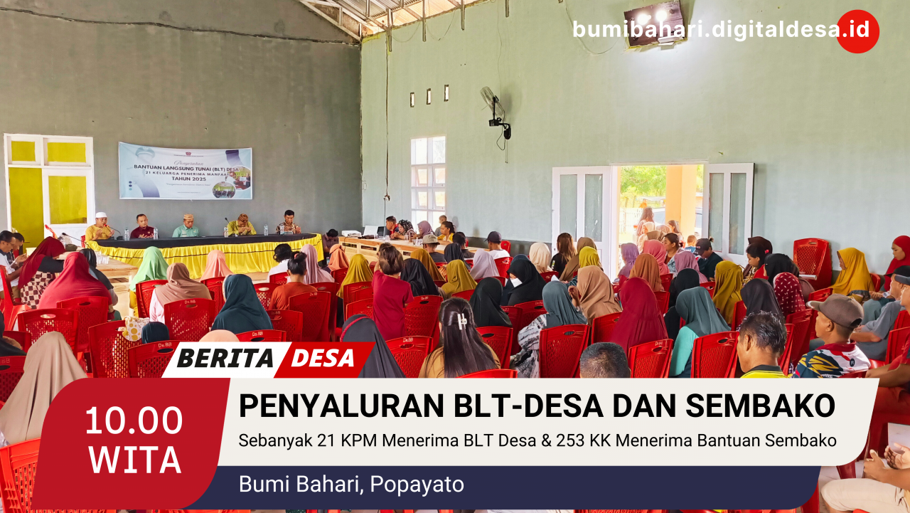 Salurkan BLT & Sembako: Pemdes Bumi Bahari Menjadi Desa Pertama Di Kecamatan Popayato