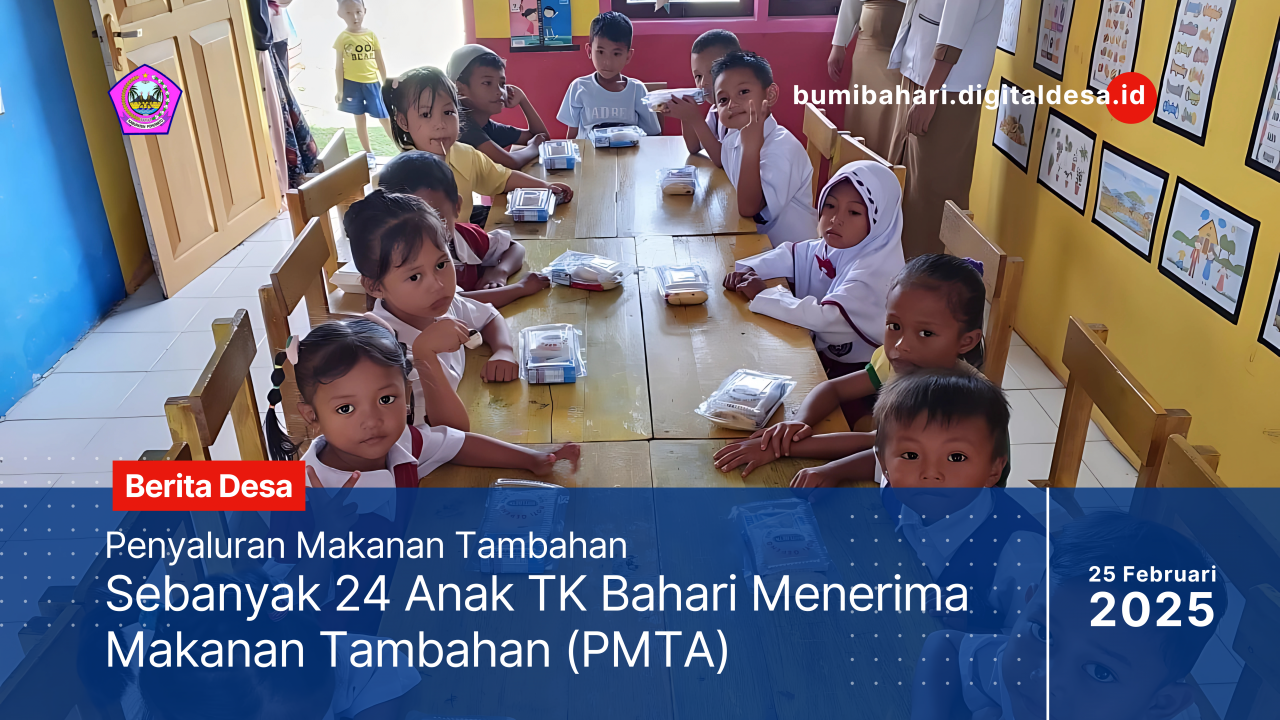 Penyaluran PMTA; Sebanyak 24 Anak TK Bahari Menerima Makanan Tambahan Bergizi