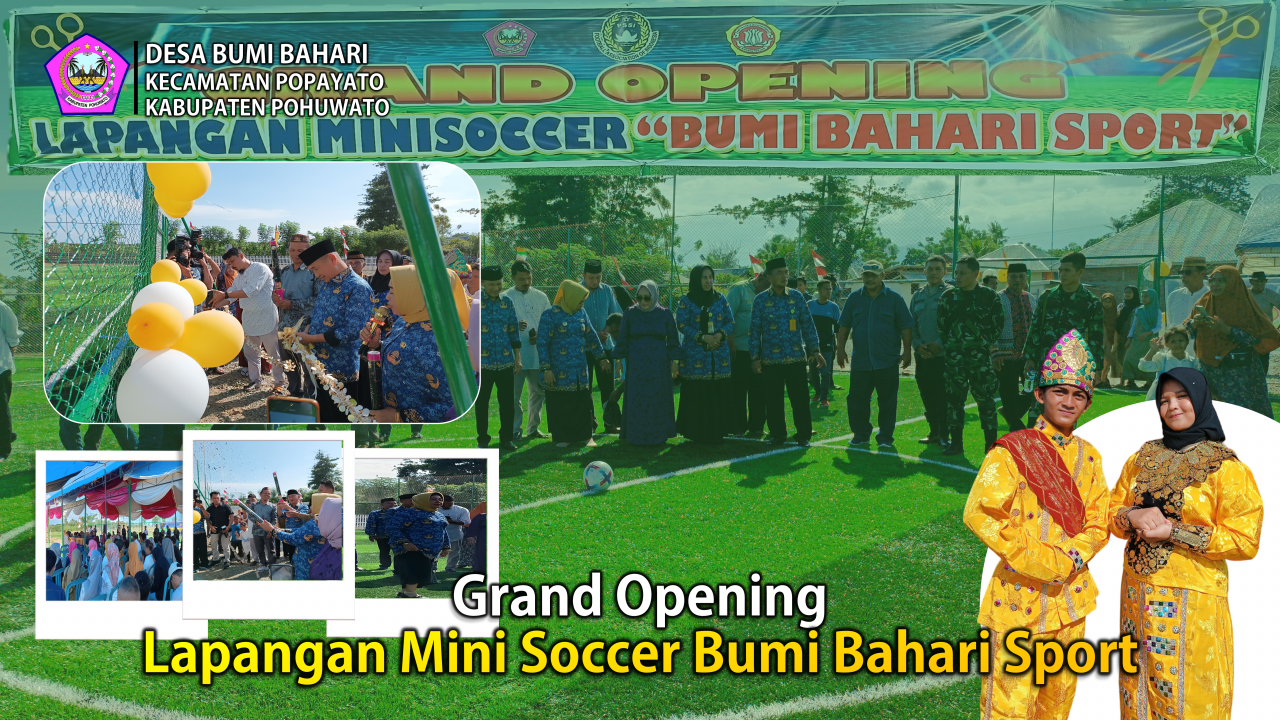 Bupati dan Wakil Bupati Pohuwato Resmikan Lapangan Mini Soccer, Sentuhan Olahraga Baru di Desa