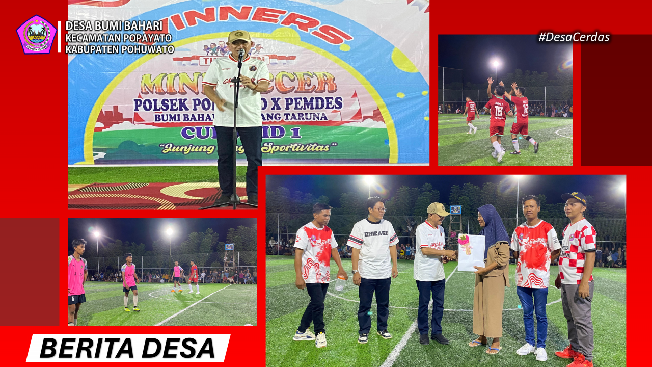 Meriah, Malam Penutupan Turnamen Mini Soccer Desa Torosiaje Serumpun  Dihadiri Bupati Pohuwato