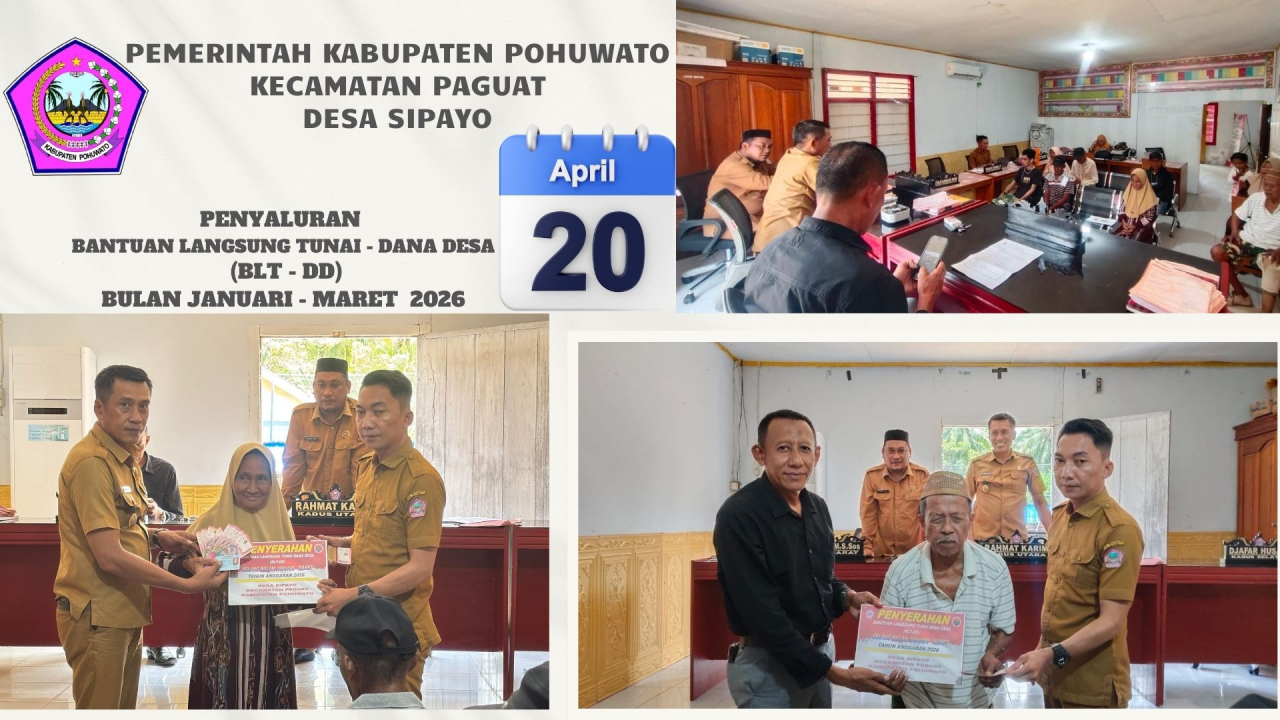 Desa Sipayo Salurkan BLT-DD Triwulan Pertama 2026