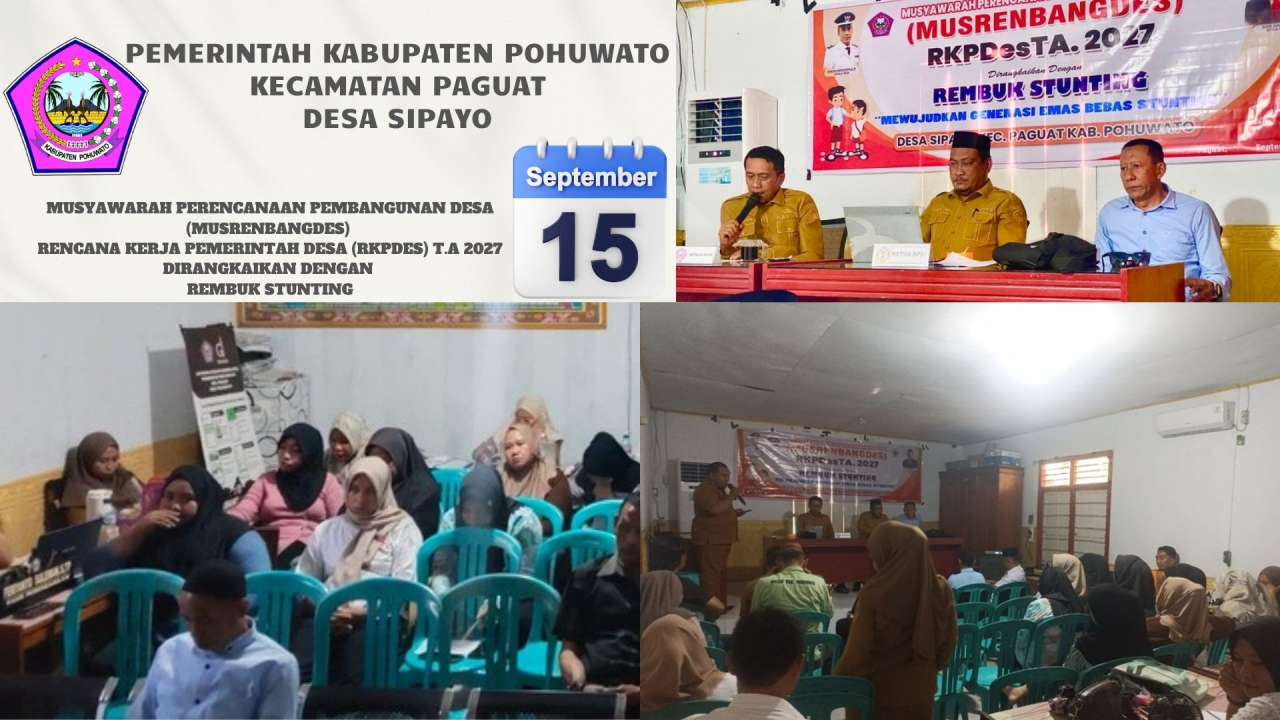 Bersama Menyusun Masa Depan Desa, Sipayo Gelar Musrenbangdes RKPDes 2027 dan Rembuk Stunting