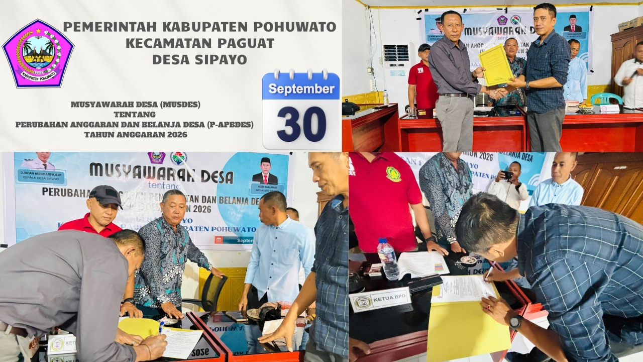 Musdes Perubahan APBDes Tahun Anggaran 2026, Desa Sipayo Bahas Penyesuaian Program dan Anggaran Desa