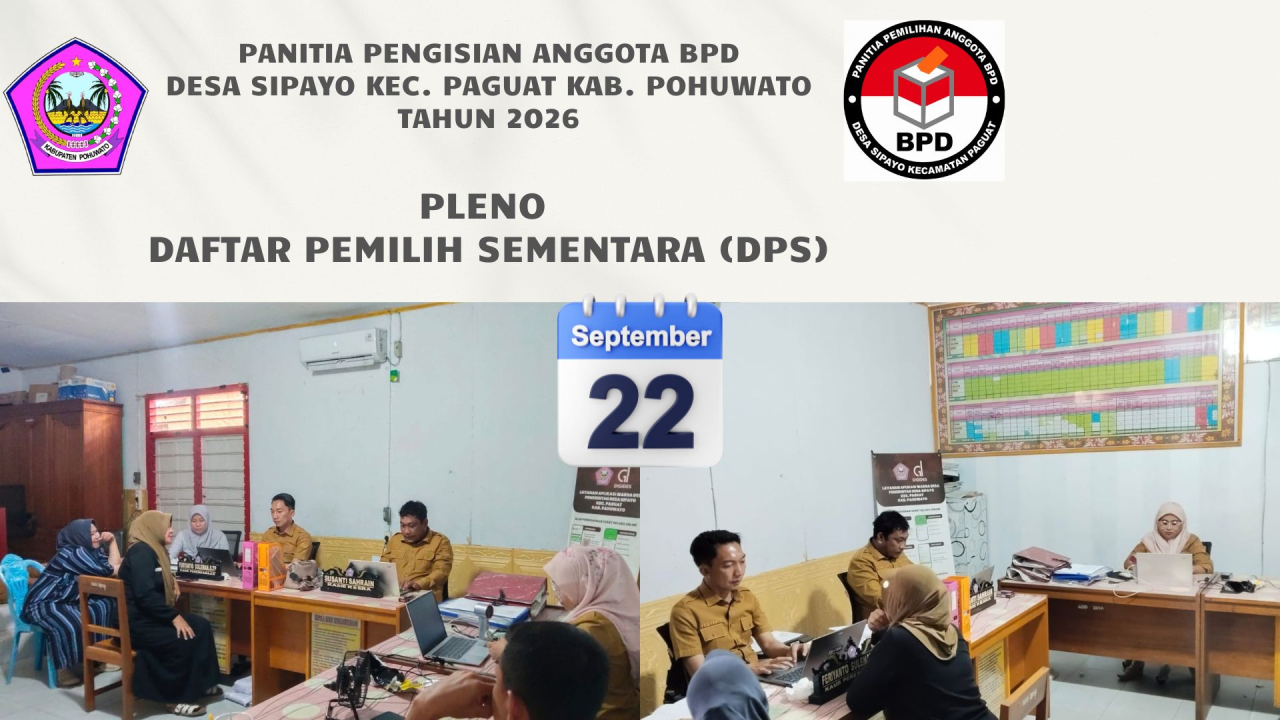 Panitia Pengisian Anggota BPD Desa Sipayo Gelar Pleno DPS, 1.227 Pemilih Terdata