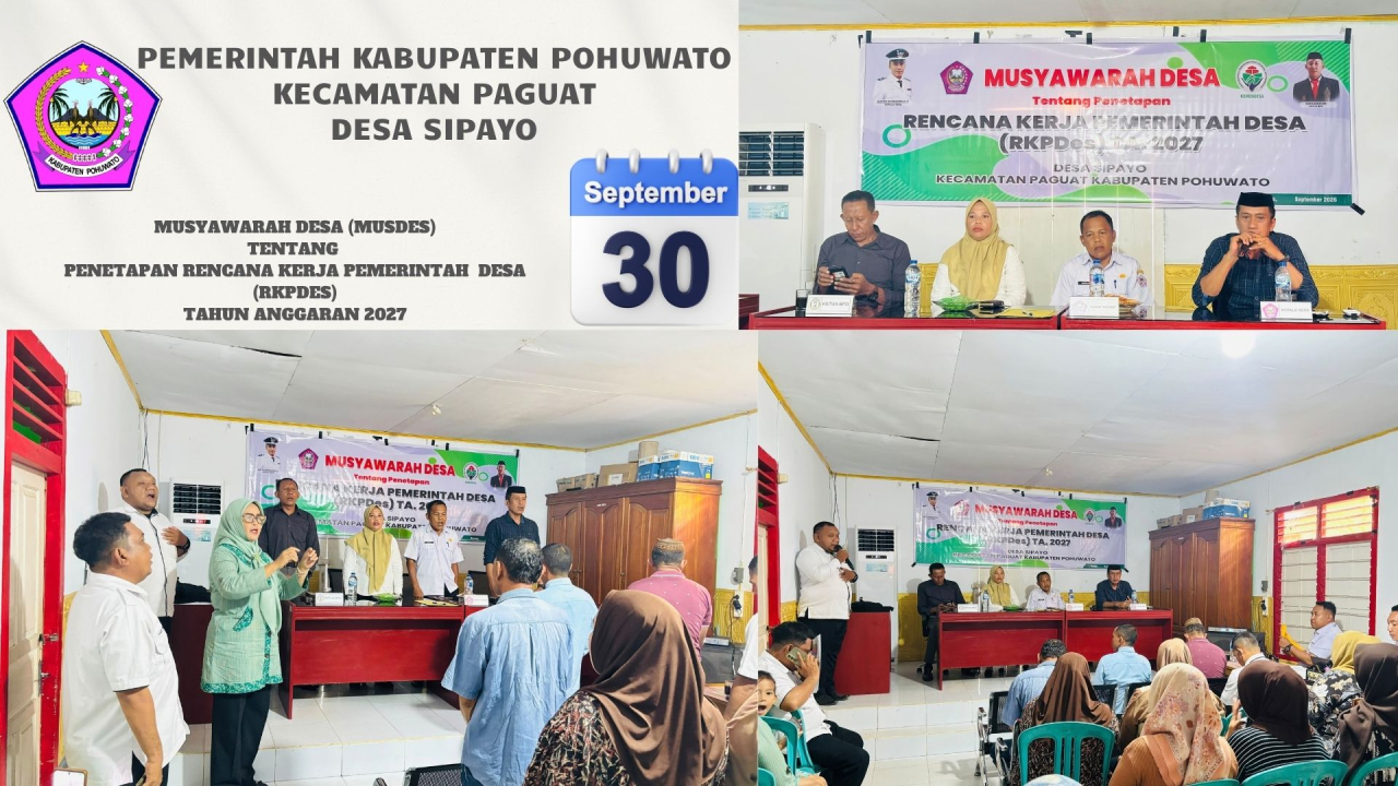 Dari Aspirasi untuk Aksi : Desa Sipayo Tetapkan RKPDes 2027 Melalui Musdes”