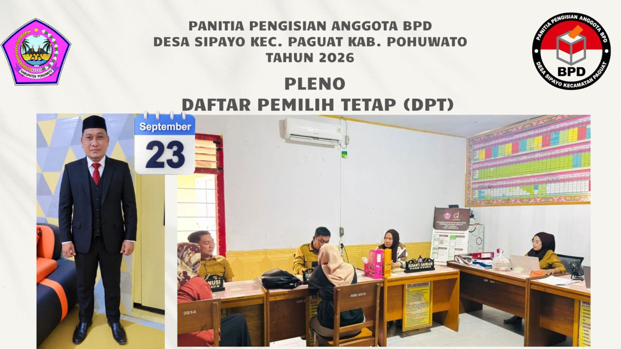 Pemutakhiran DPT BPD Desa Sipayo, Jumlah Pemilih Bertambah Menjadi 1.230 Orang