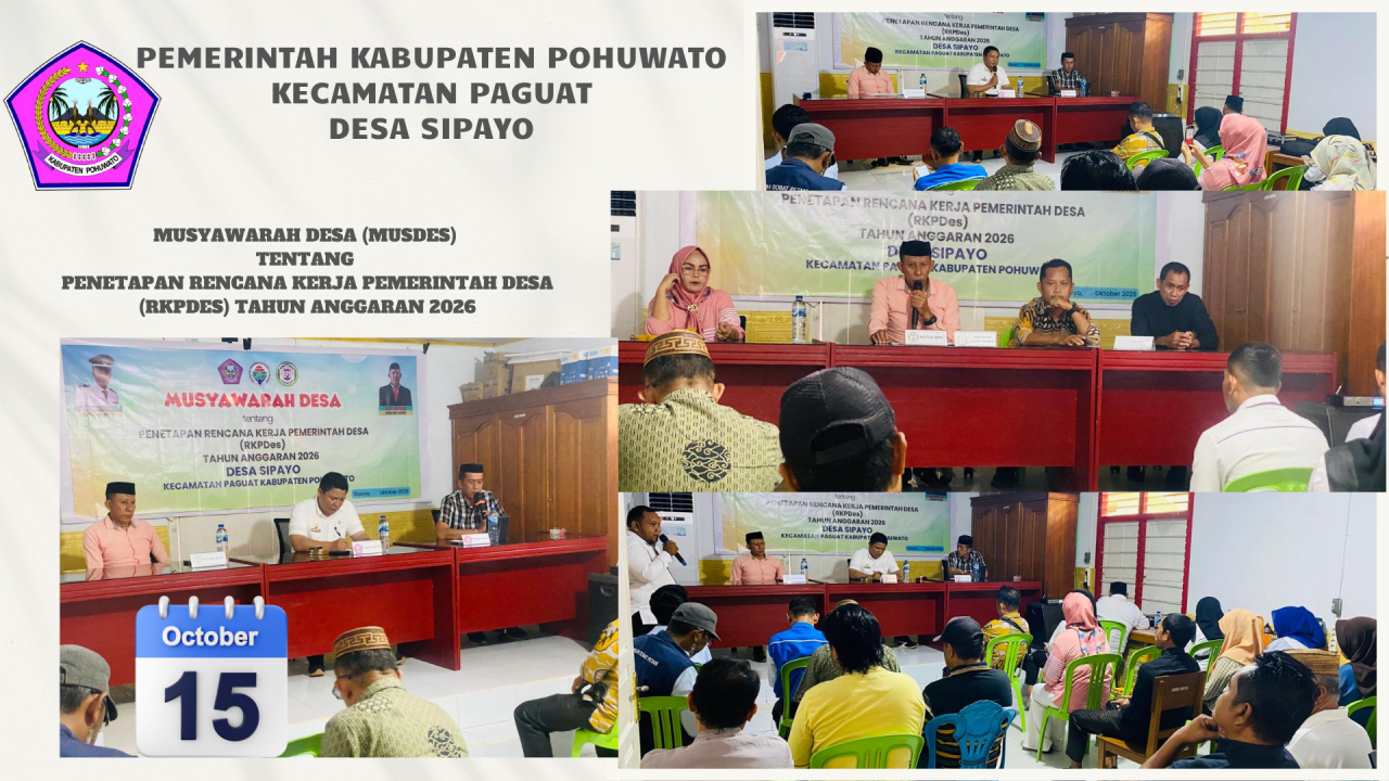 Desa Sipayo Gelar Musyawarah Desa Penetapan Rencana Kerja Pemerintah Desa (RKPDes) Tahun Anggaran 2026