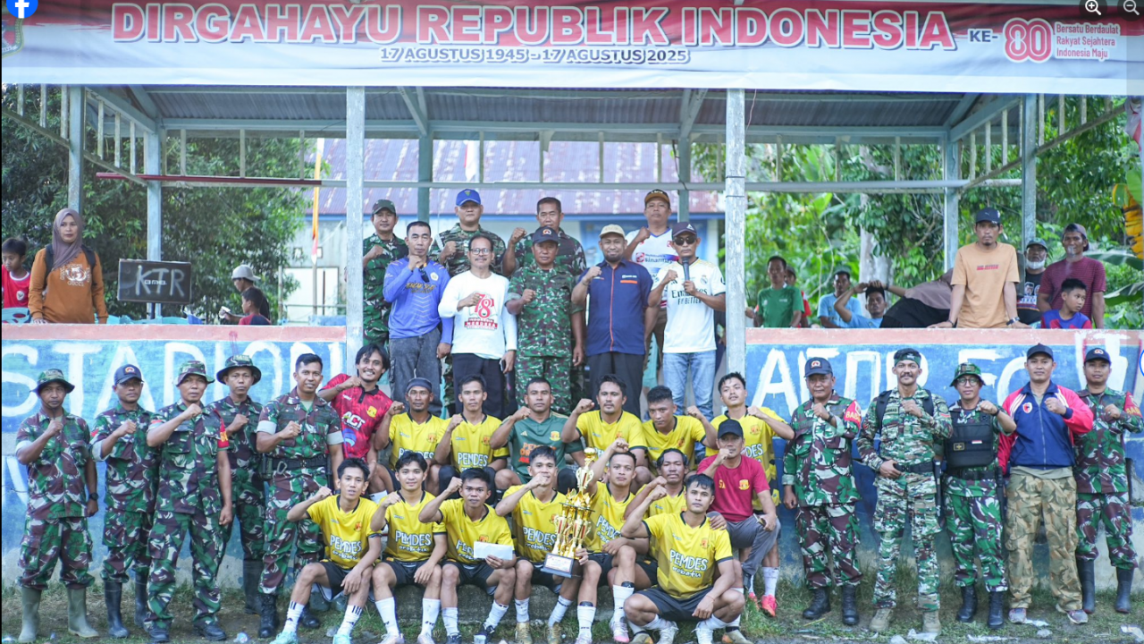 Bone Raya FC Desa Orobatu Juara 1 Turnamen Sepak Bola HUT ke-80 RI Kecamatan Tapalang.