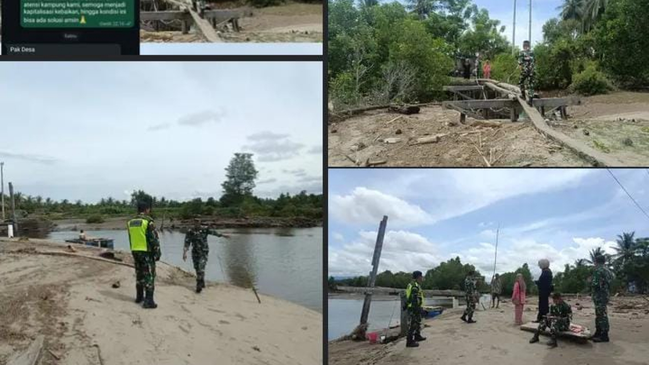 pembangunan jembatan Desa Bonda dengan konsep TMMD Langsung dari menham RI Melalui perintah presiden RI