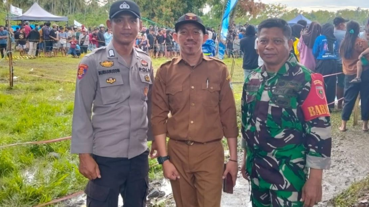 Bhabinkamtibmas Polsek Kalukku, Babinsa dan Kades Bonda Bersinergi Gelar Lomba Ojek Gabah