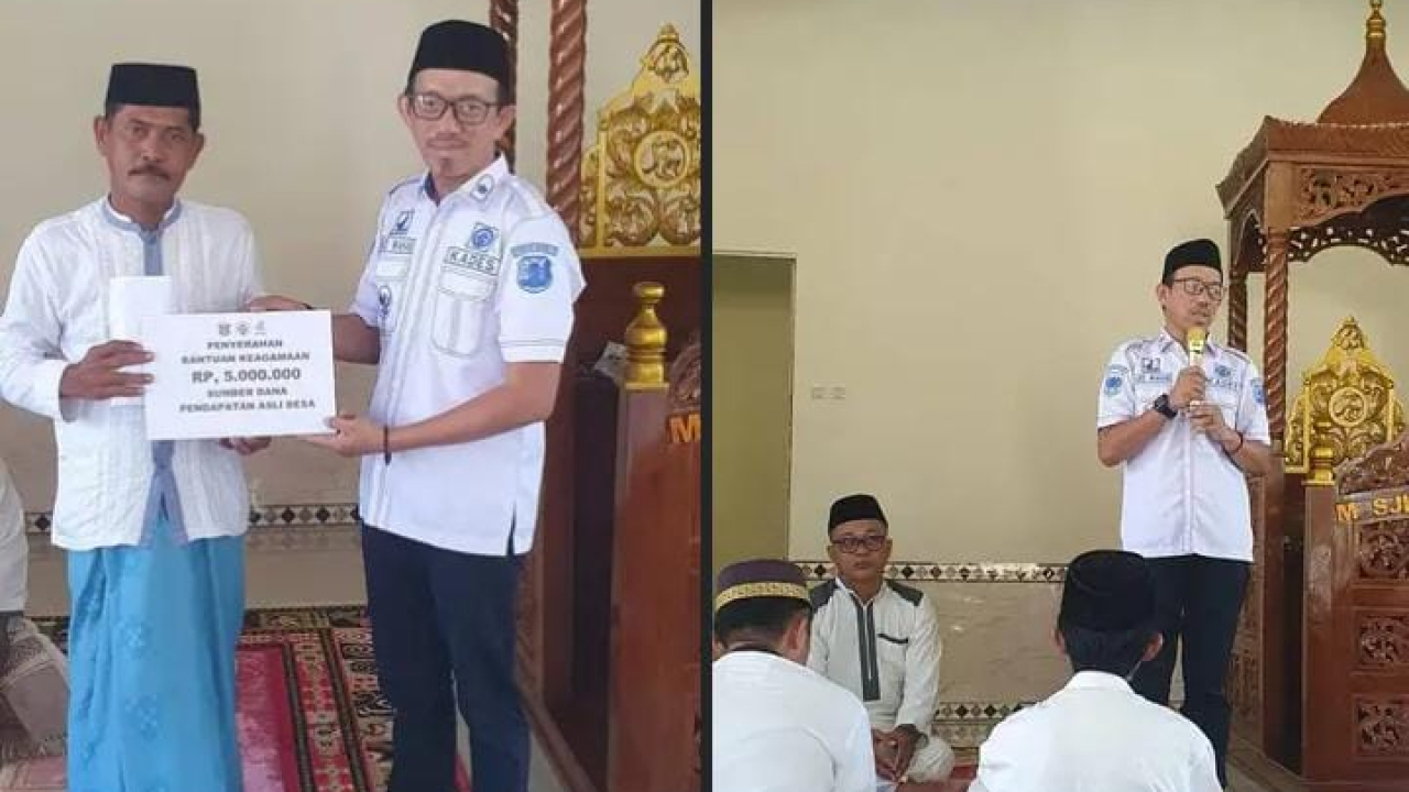Penyerahan Bantuan Hibah Pembangunan Masjid"Babussalam Jati" Dusun Sepang
