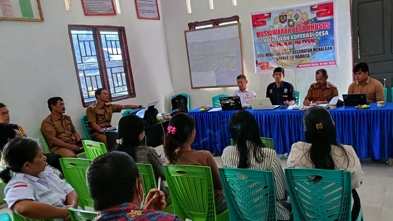 Musyawarah Desa Khusus Pembentukan Koperasi Desa Merah Putih Mehalaan Barat Kecamatan Mehalaan Kabupaten Mamasa