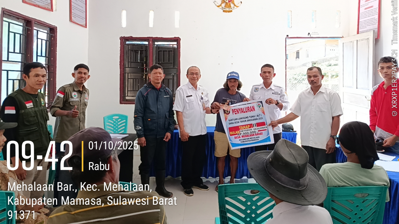Bantuan Langsung Tunai (BLT) Dana Desa Tahap II Telah Disalurkan  di Mehalaan Barat