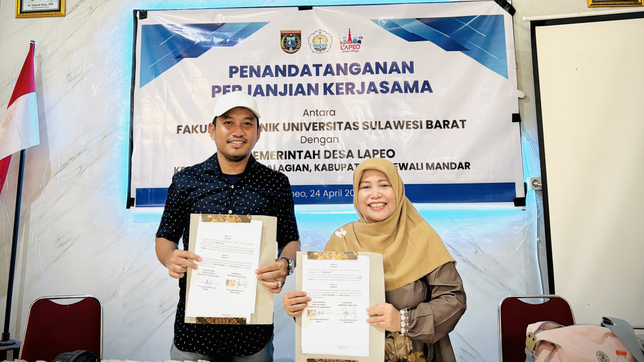 Fakultas Teknik Unsulbar x Pemerintah Desa Lapeo Teken Perjanjian Kerjasama