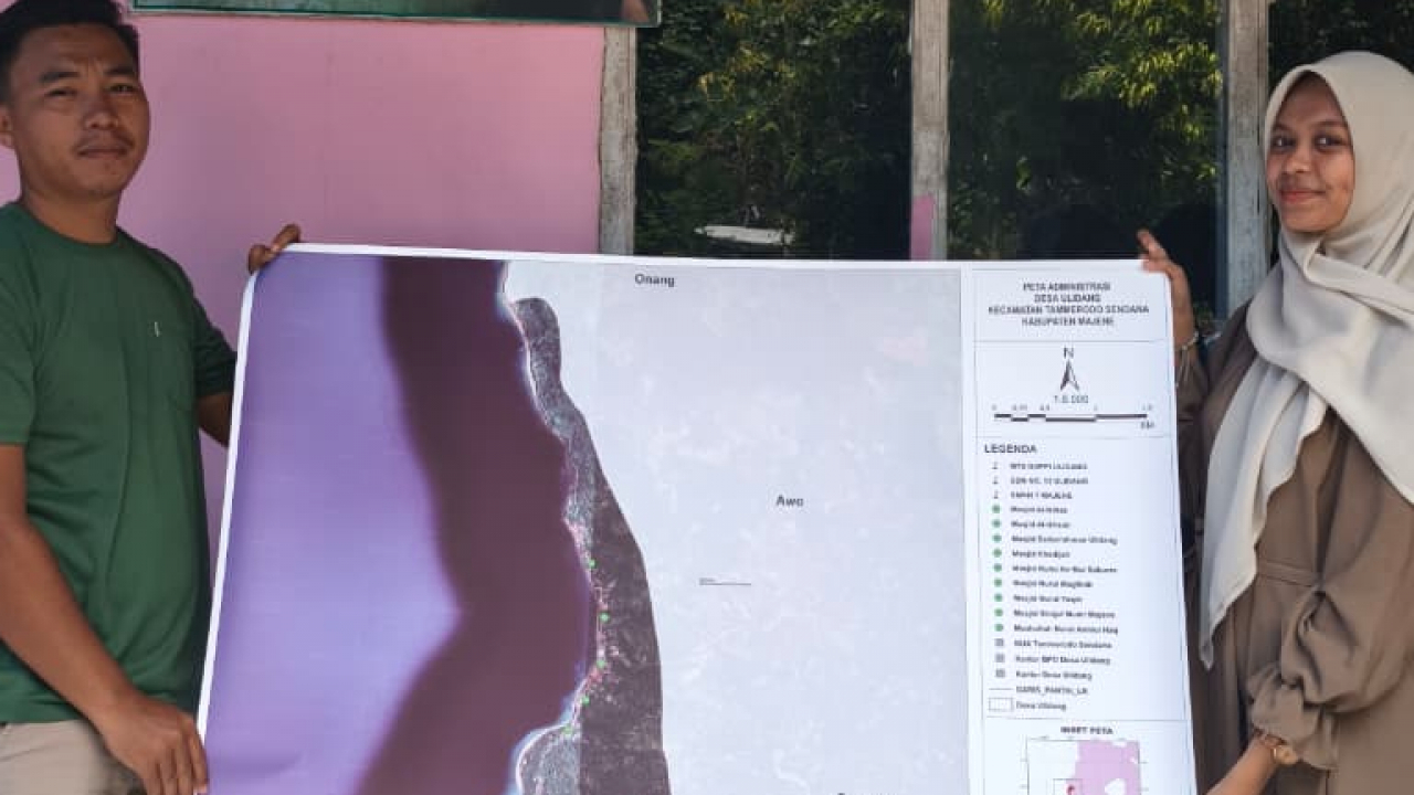 KKNT 114 UNHAS Melaksanakan Program Kerja Pembuatan Peta Administrasi dan Penentuan Titik Potensi Wisata Pada Desa Ulidang