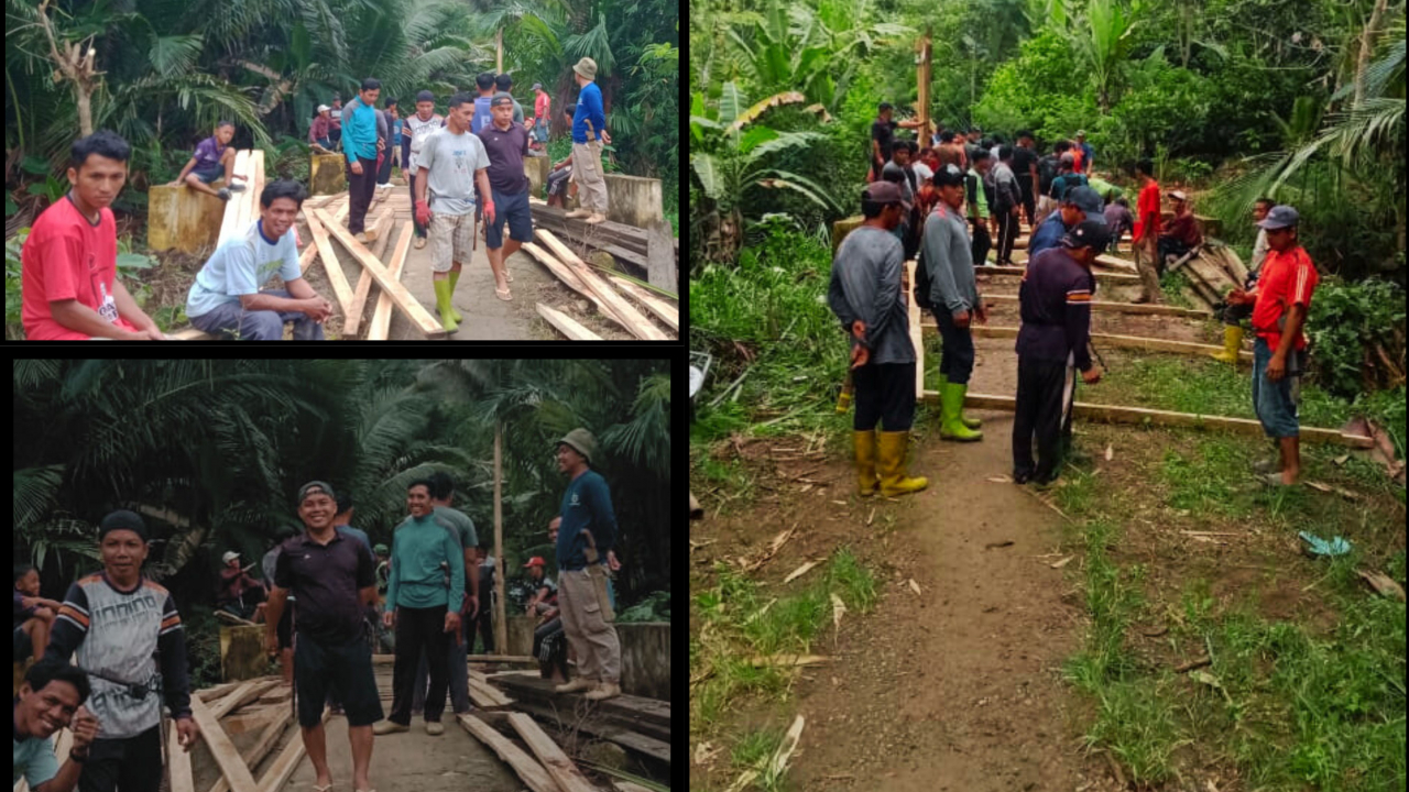 Gotong Royong Perbaikan Jembatan di Desa Awo : Wujud Kebersamaan dan Kemandirian