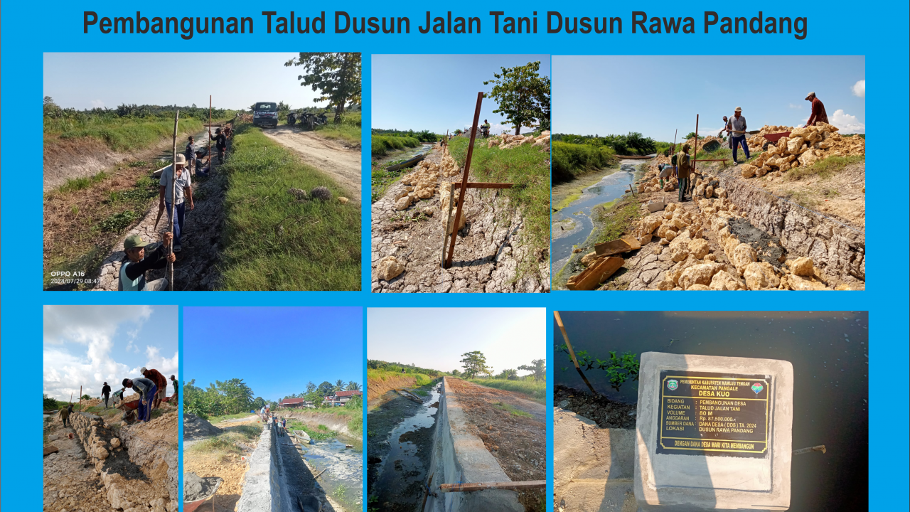 Pembangunan Talud Jalan Tani Dusun Rawa Pandang Tahun 2024