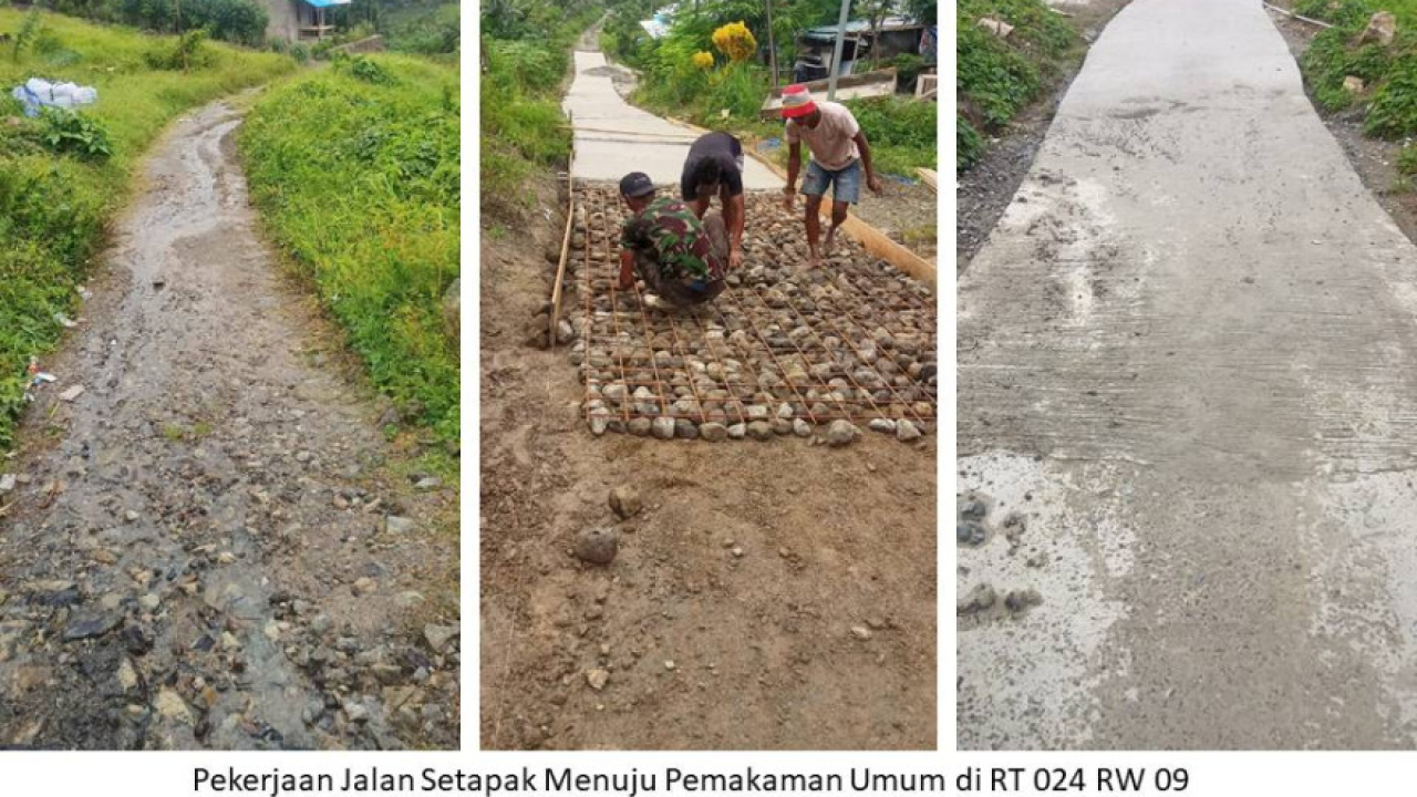 Jalan Menuju Pemakaman Umum di kerjakan
