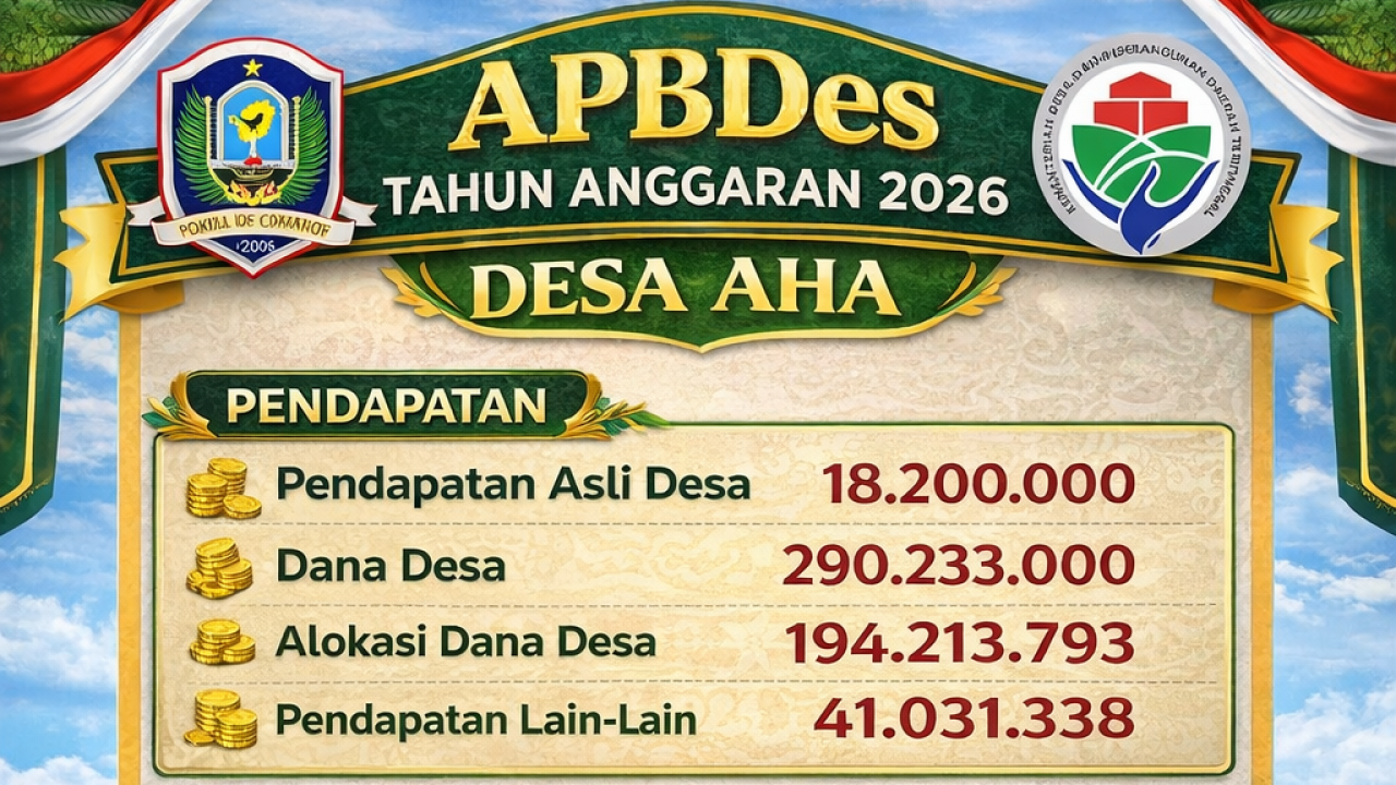 Anggaran Pendapatan Belanja Desa Aha Tahun Anggaran 2026