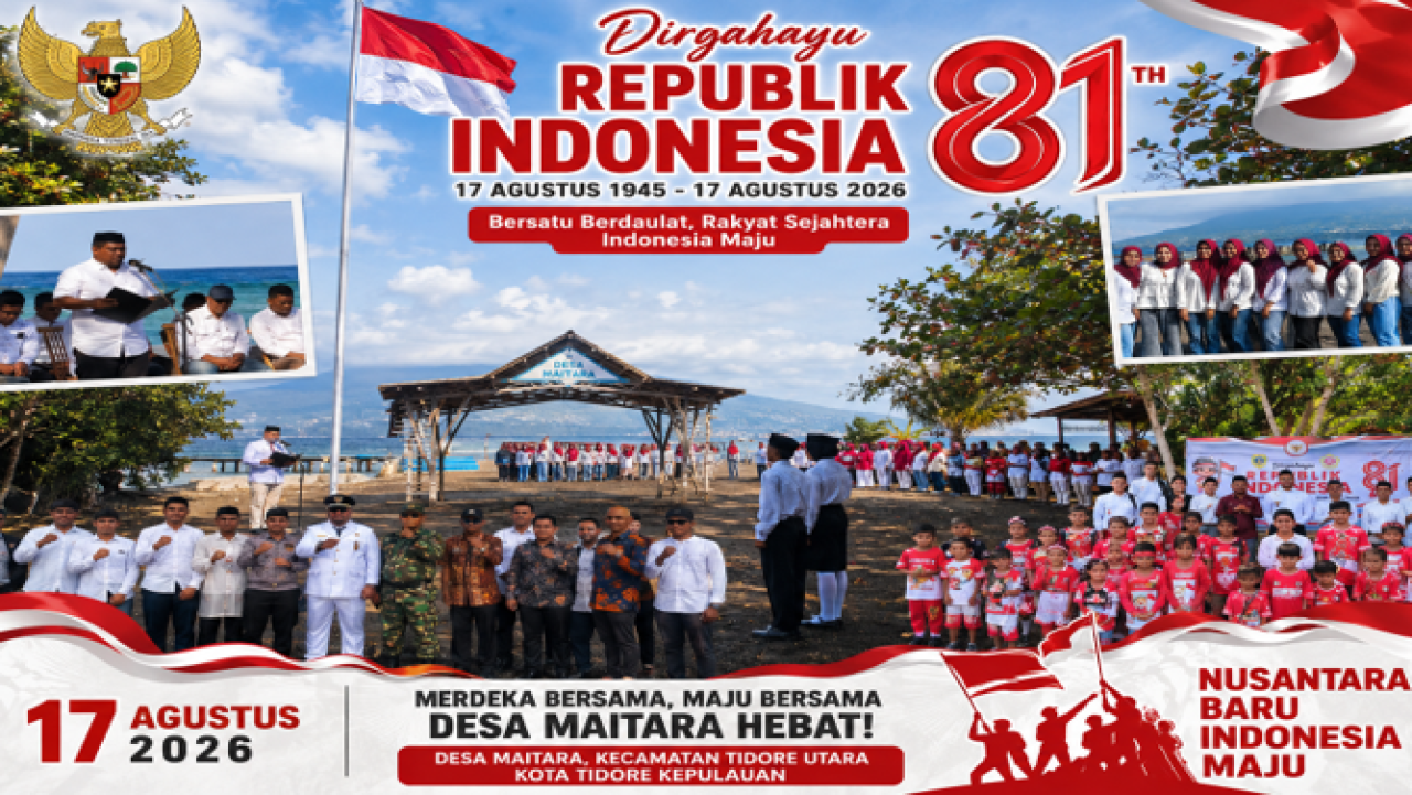 Upacara HUT RI ke-81 di Wisata Pantai Akebai Maitara Sukses