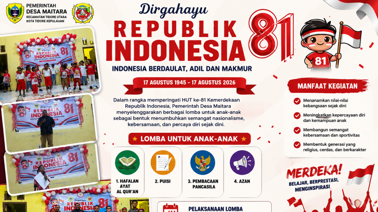 Lomba Kemerdekaan di Desa Maitara Tidore Berlangsung Meriah