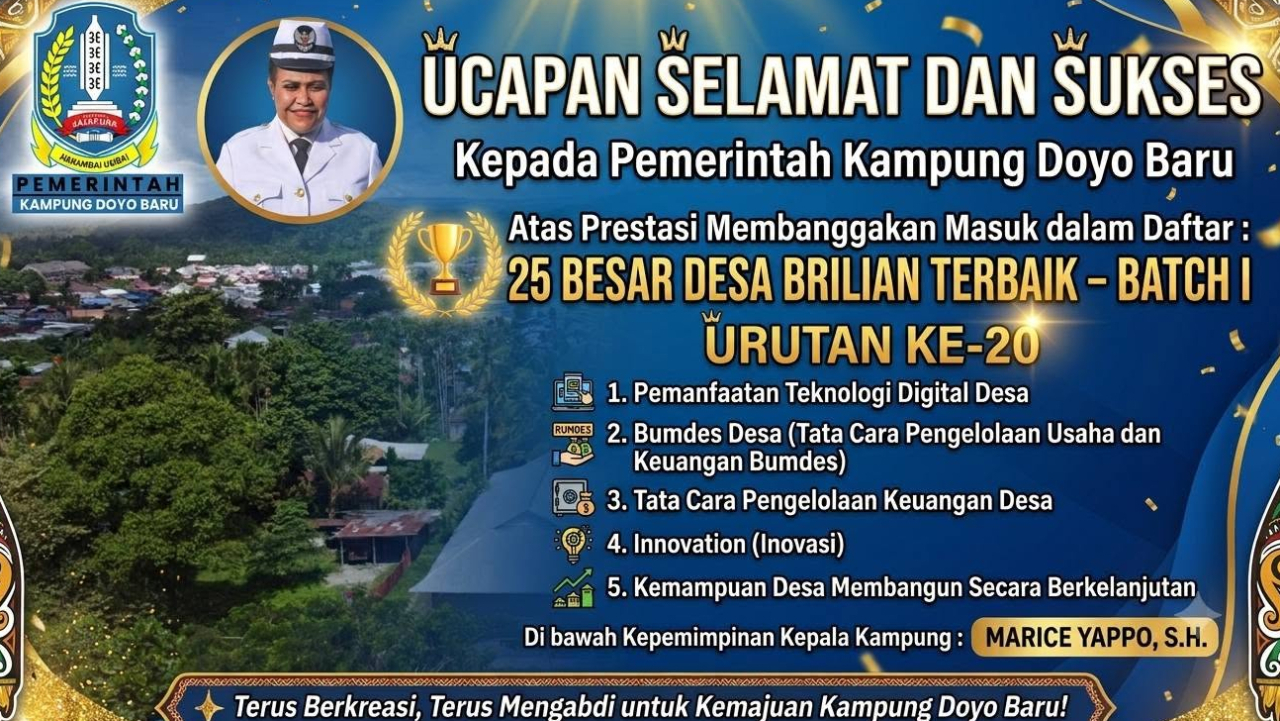 DOYO BARU TERPILIH SEBAGAI DESA BRILIAN DARI 145 DESA Di INDONESIA