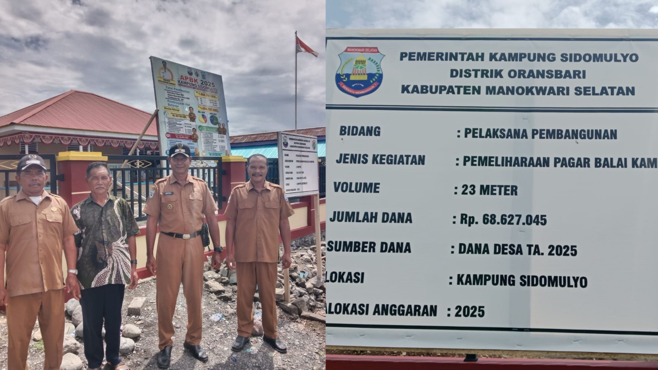 Pembangunan Pagar Kantor Kampung Sidomulyo