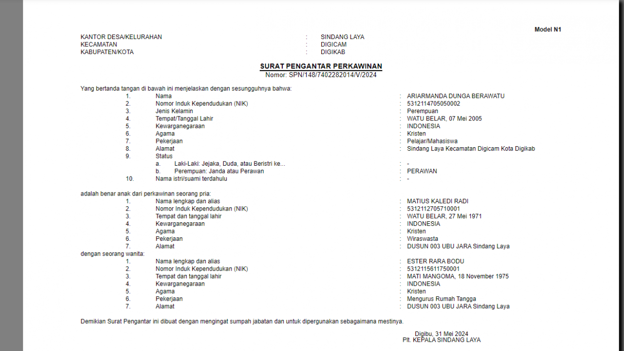 KEMUDAHAN PELAYANAN SURAT MENYURAT DESA